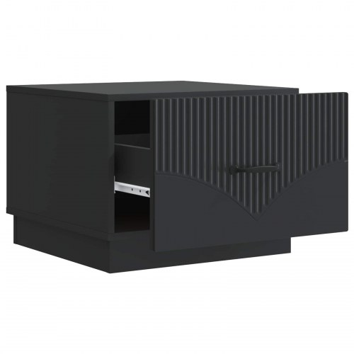 Sofabord med skuffe Sort 49 x 50 x 37 cm Konstrueret træ