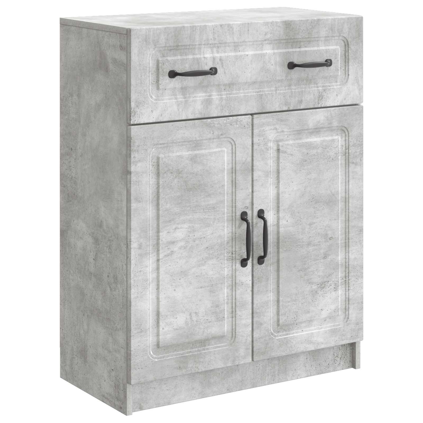 Sidebord med skuffe Betongrå 66 x 34,5 x 87 cm Konstrueret træ