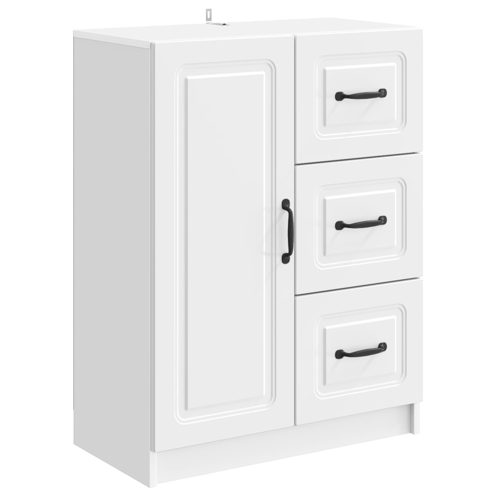 Sidebord Hvid højglans 66 x 34,5 x 87 cm Konstrueret træ