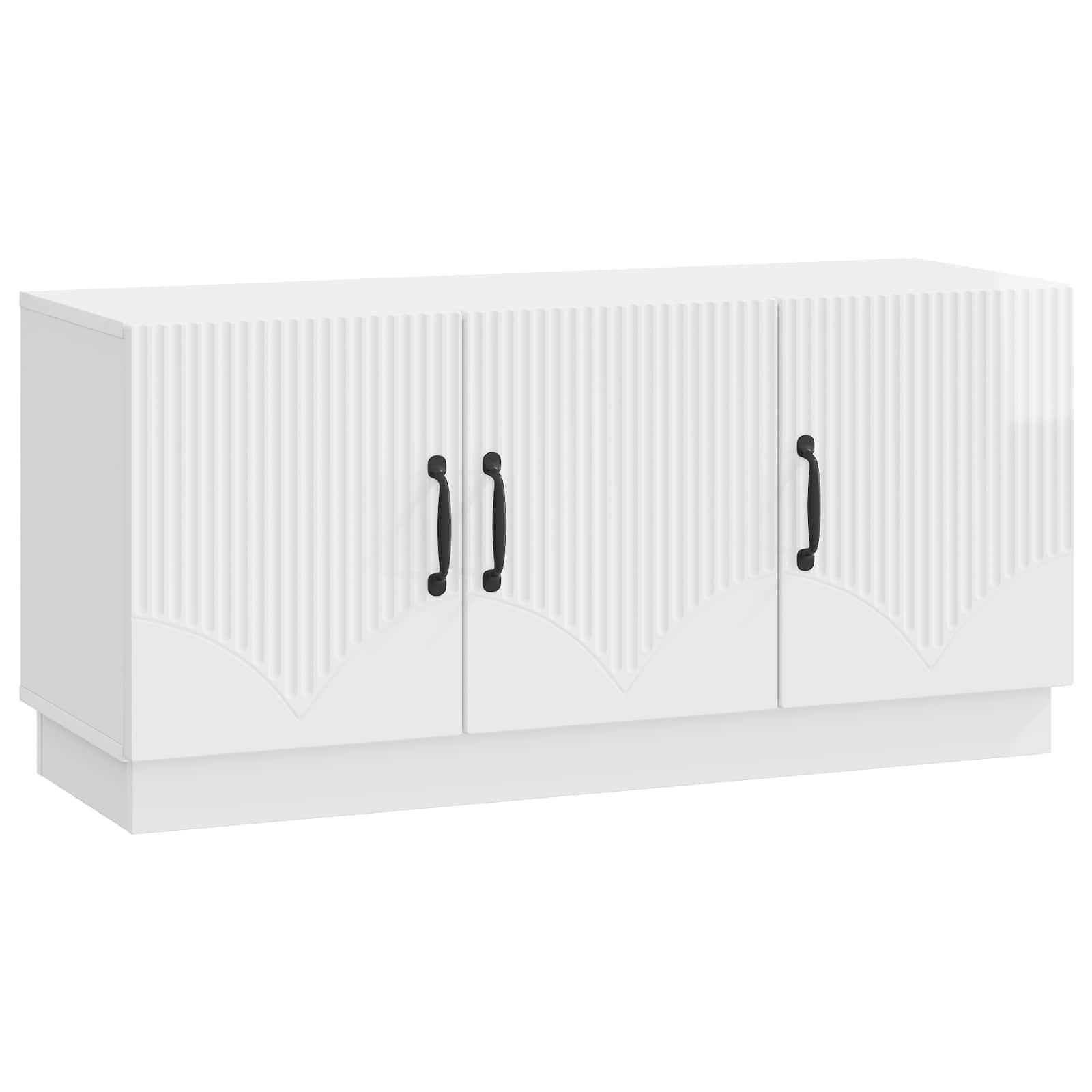 TV-skab Hvid højglans 99 x 34,5 x 47 cm Konstrueret træ