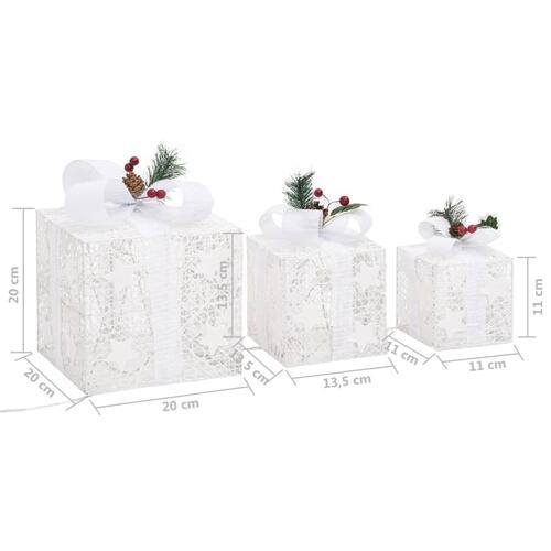 Dekorative julegaveæsker 3 stk. udendørs/indendørs hvid