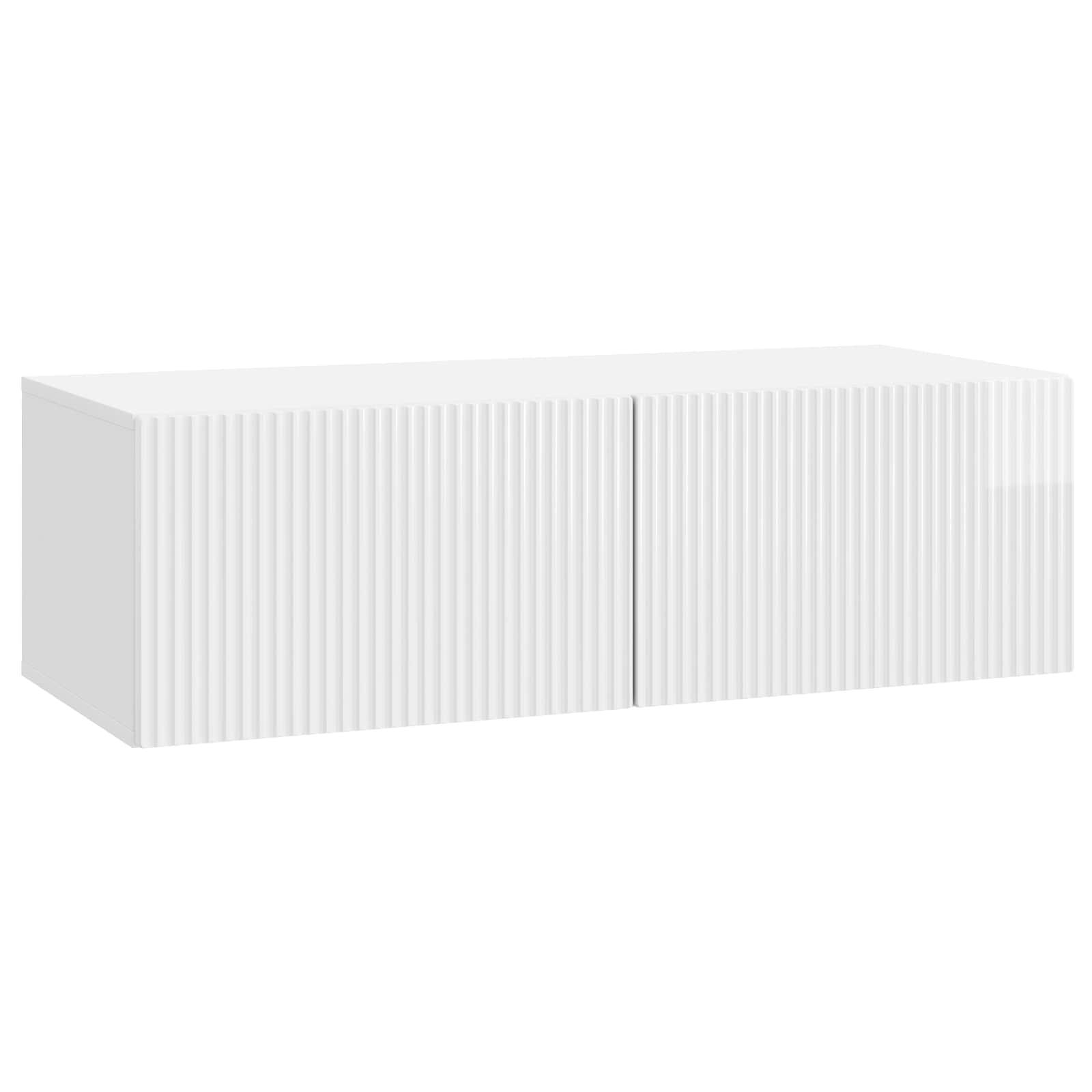 VÃ¦ghÃ¦ngt TV-skab Hvid hÃ¸jglans 98 x 41 x 30 cm Konstrueret trÃ¦