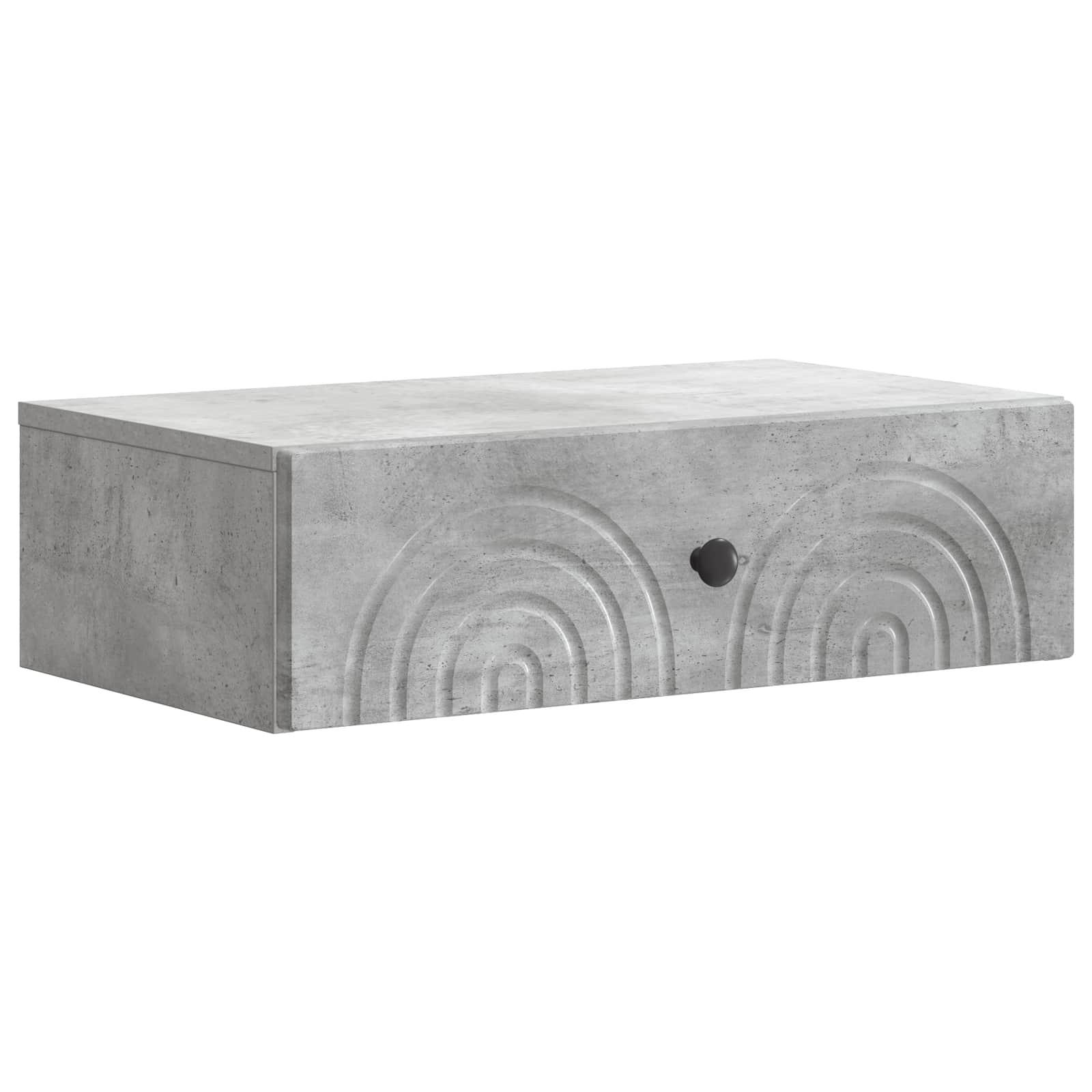 Væghængt Sideskab Betongrå 59 x 34,5 x 17 cm Konstrueret træ