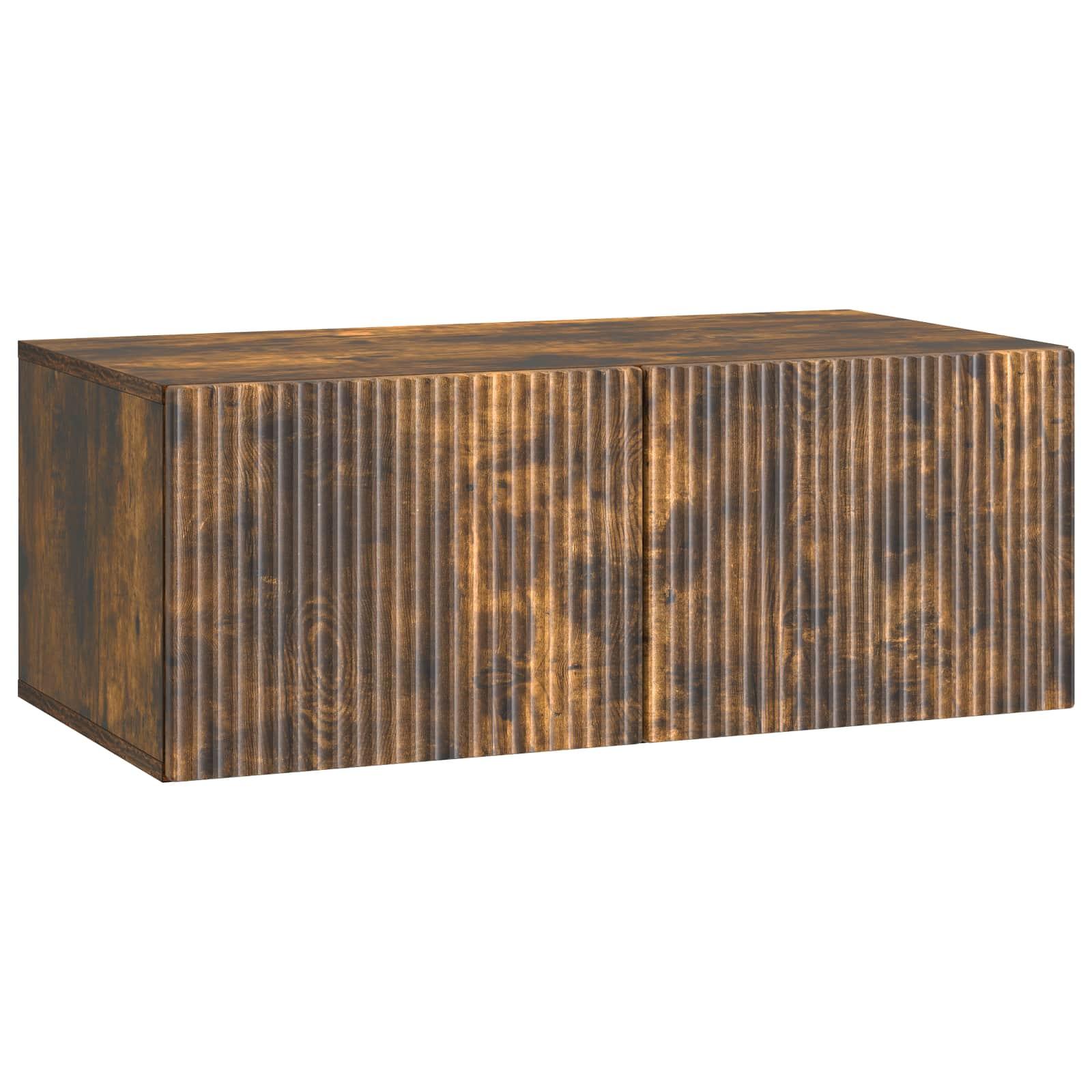 Væghængt TV-skab Røget eg 78,5 x 41 x 30 cm Konstrueret træ