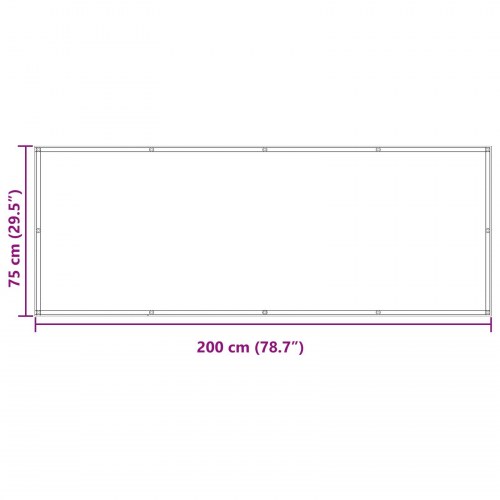 Altan skærm 75 × 200 cm - PU-belagt oxford med alu-øjer