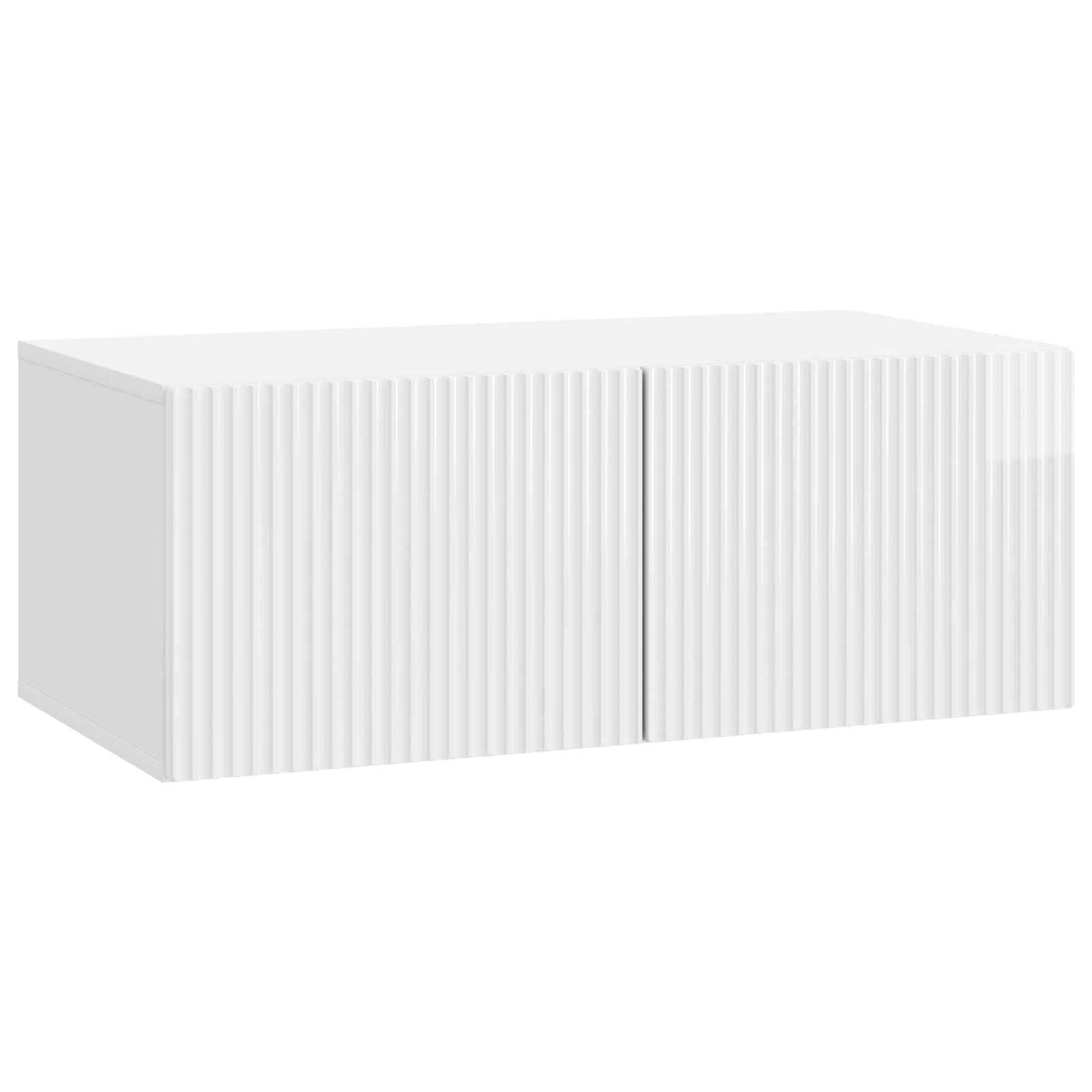 VÃ¦ghÃ¦ngt TV-skab VÃ¦gmonteret Hvid hÃ¸jglans 78,5 x 41 x 30 cm