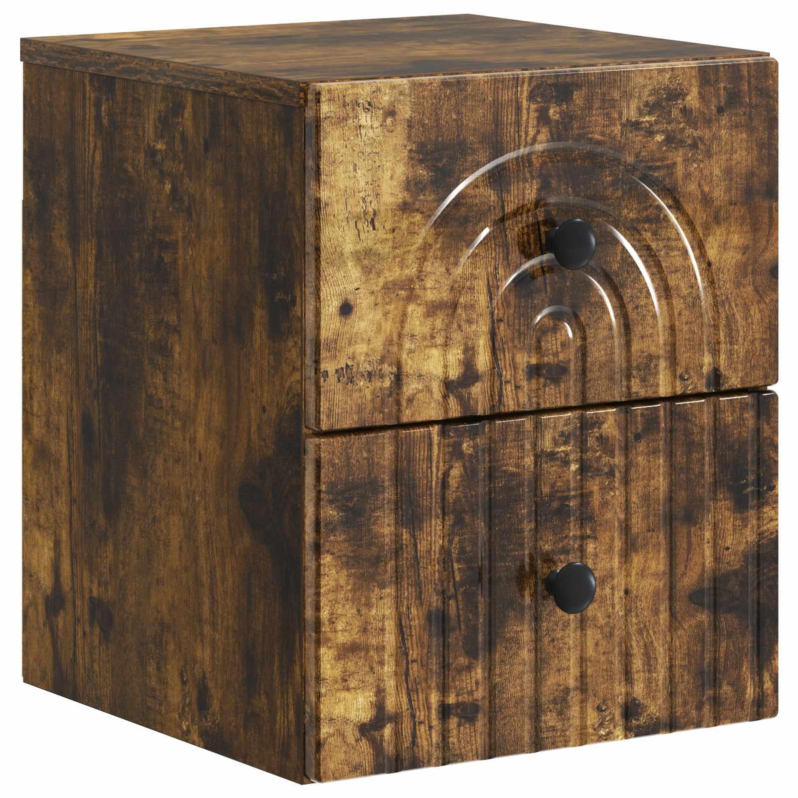 Væghængt Natbord Røget eg 33 x 34,5 x 40 cm Konstrueret træ