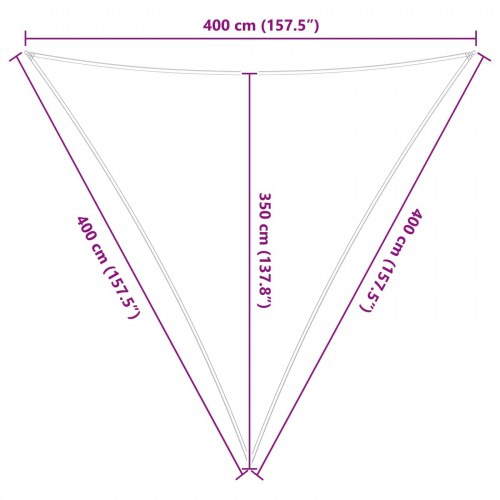 Solsejl trekant - lys grå/hvid stribet 4 × 4 × 4 m