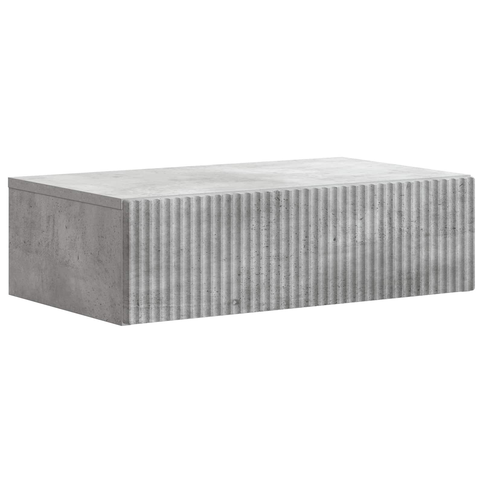 Væghængt Sideskab Betongrå 59 x 34,5 x 17 cm Konstrueret træ
