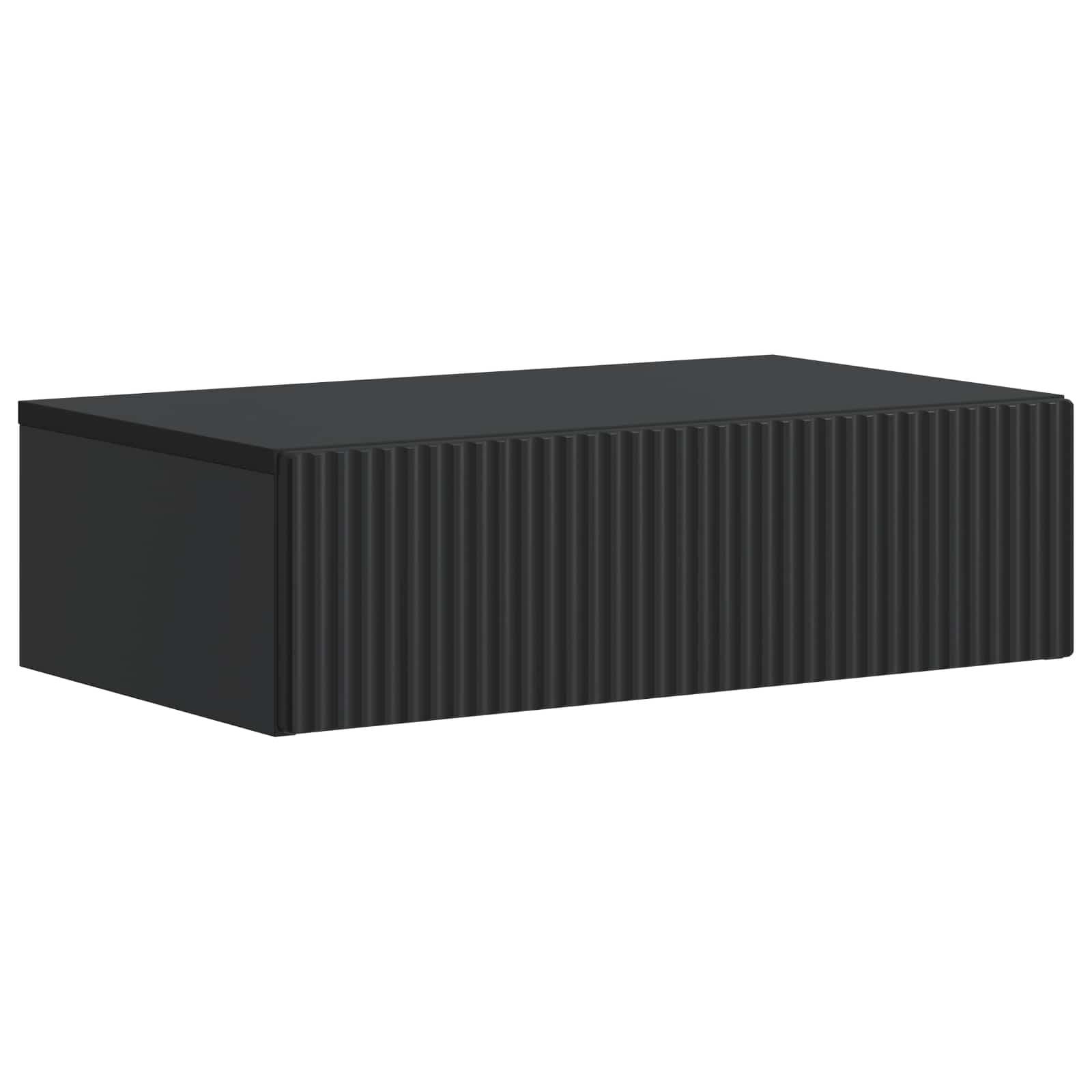 Væghængt Sideskab Sort 59 x 34,5 x 17 cm Konstrueret træ