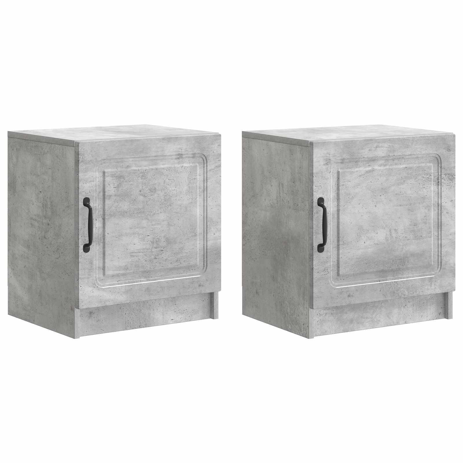 Natskab 2 stk Betongrå 43 x 34,5 x 47 cm Konstrueret træ