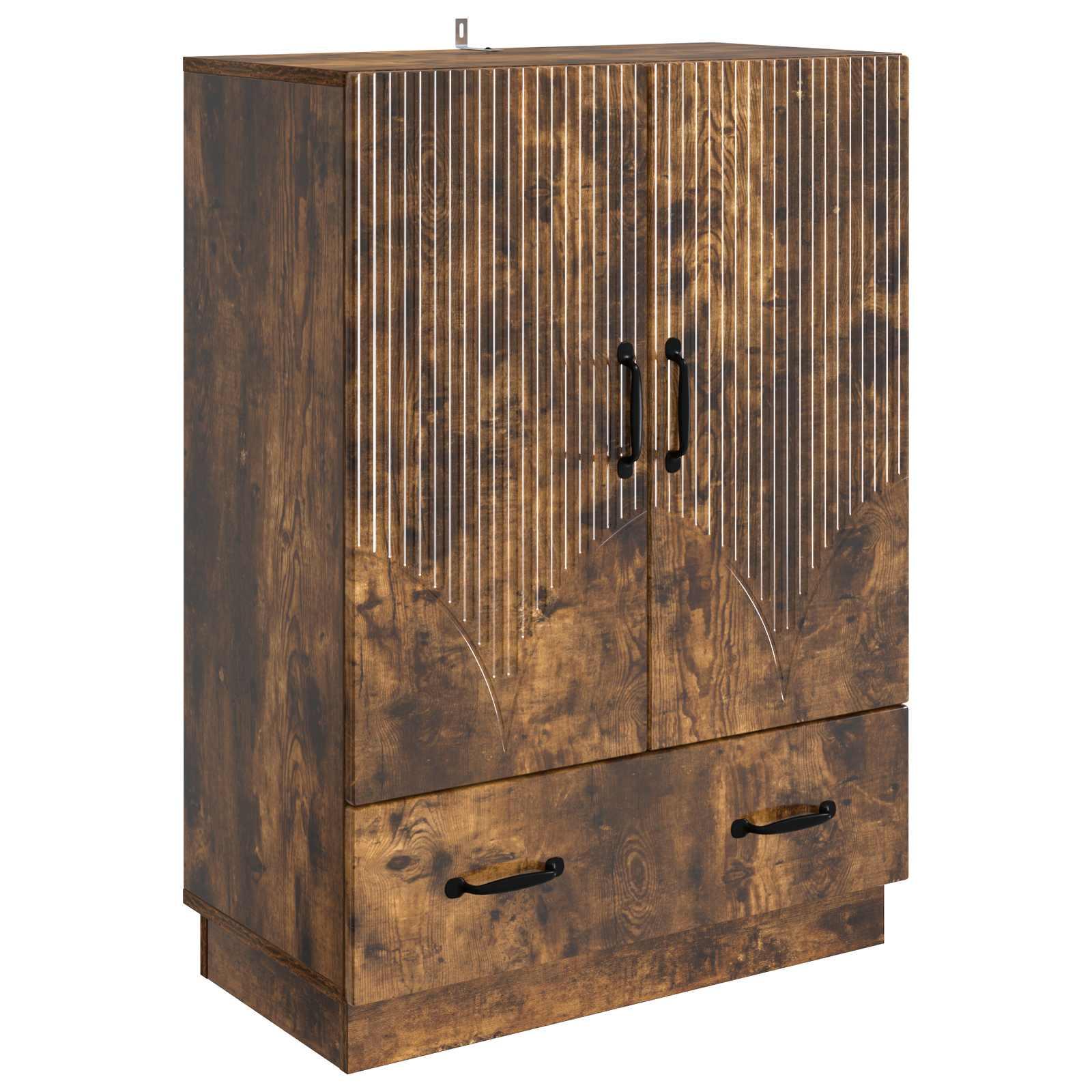 Sidebord med skuffe Røget eg 66 x 34,5 x 92 cm Konstrueret træ