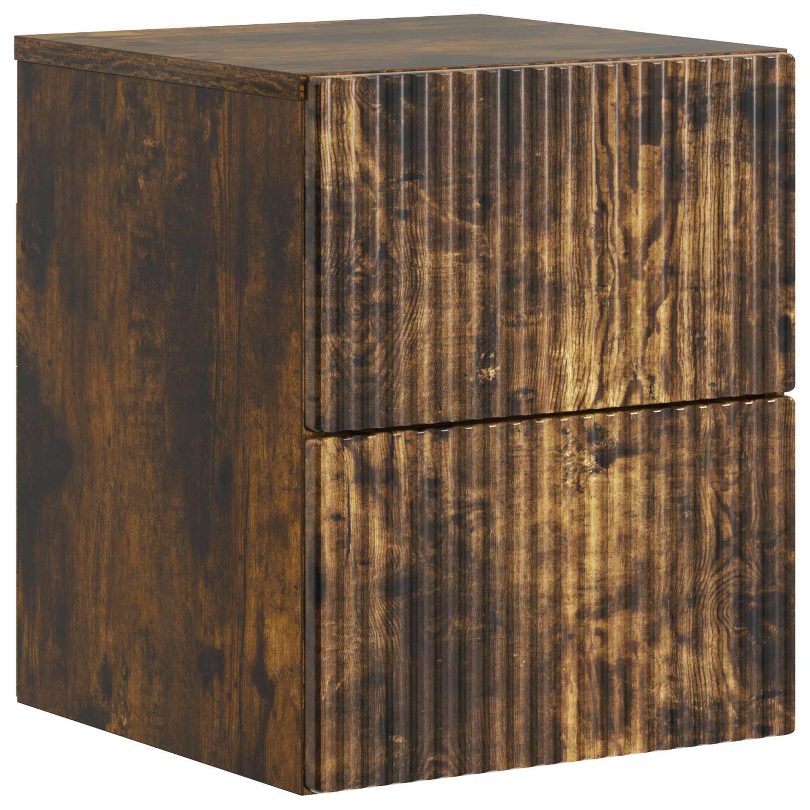 Væghængt Natbord Røget eg 33 x 34,5 x 40 cm Konstrueret træ
