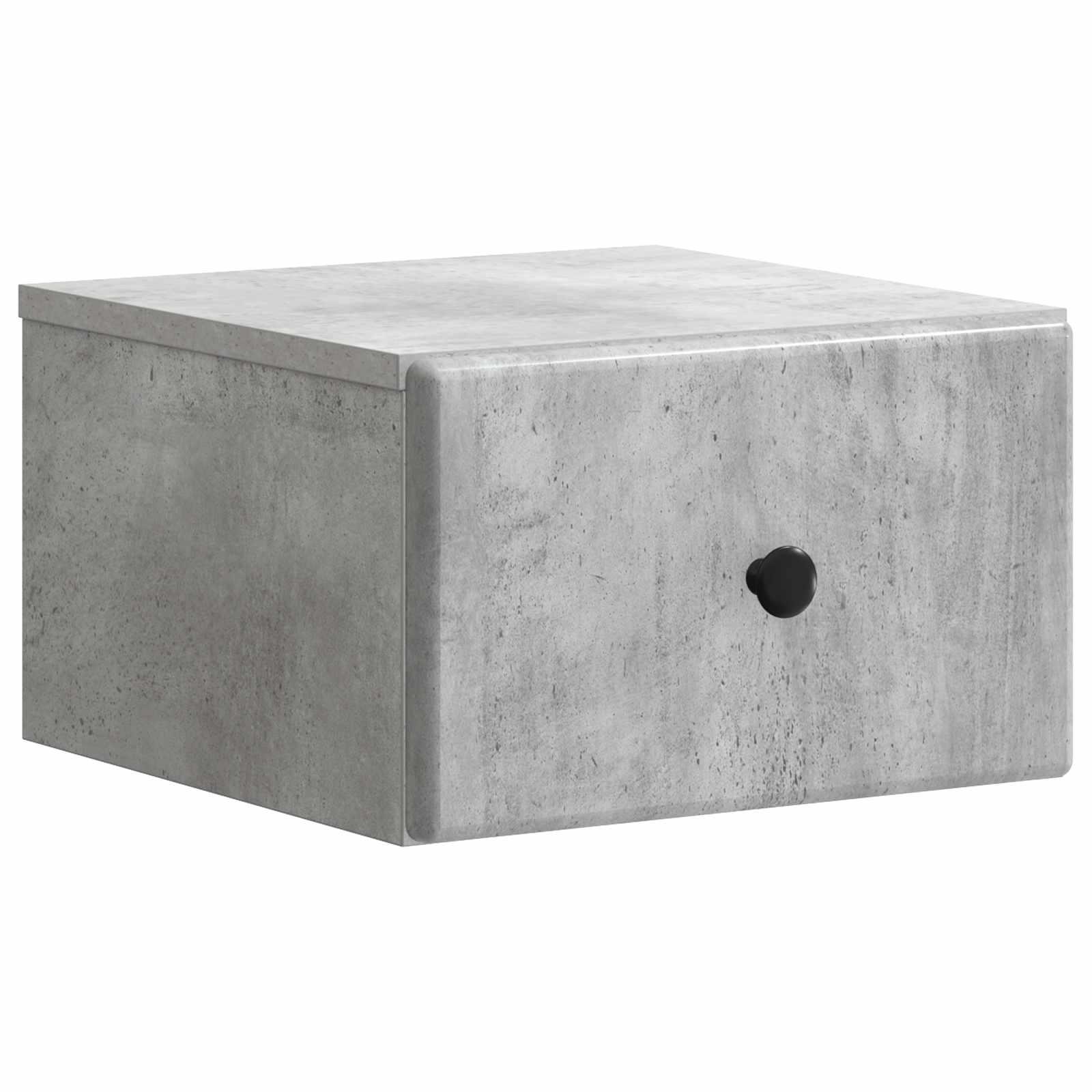 Væghængt Natbord Betongrå 34,5 x 33 x 20 cm Konstrueret træ