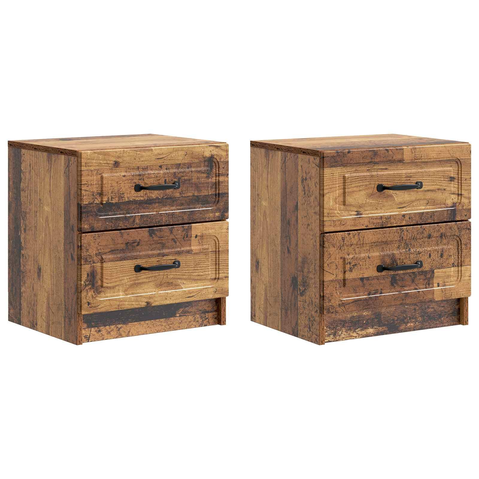 Natskab 2 stk Gammelt træ 43 x 34,5 x 44,5 cm Konstrueret træ