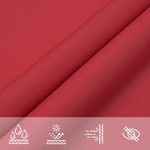 Solsejl rektangulært - rød 6 × 2 m i 100% polyester oxford