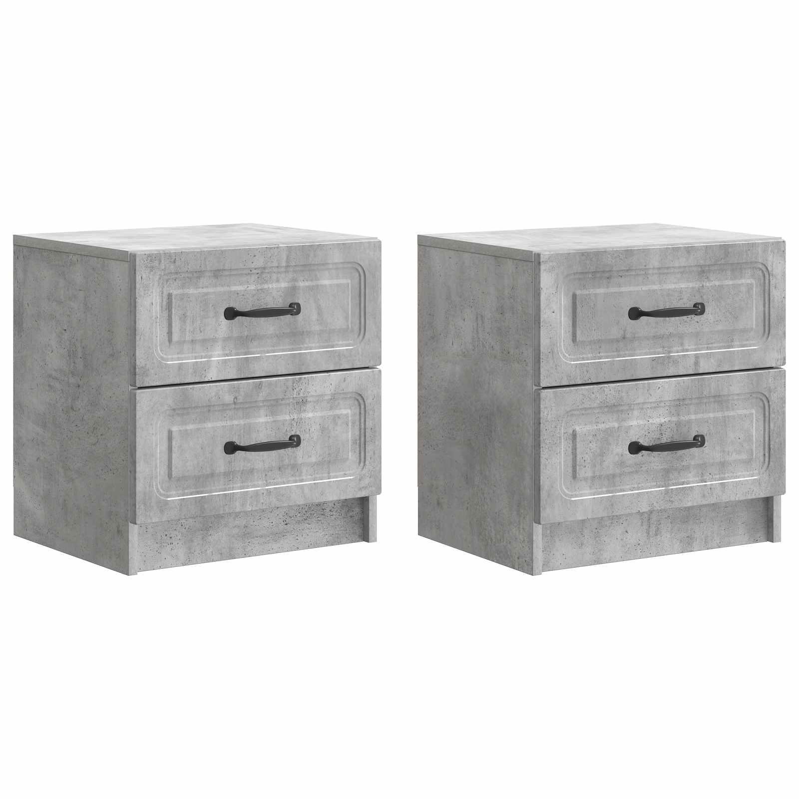 Natskab 2 stk Betongrå 43 x 34,5 x 44,5 cm Konstrueret træ