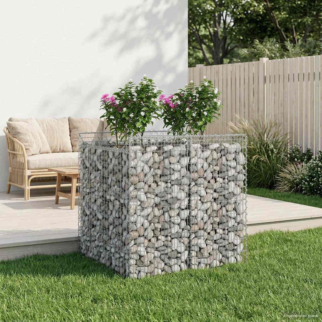 Gabion højbed 2 stk Sølv