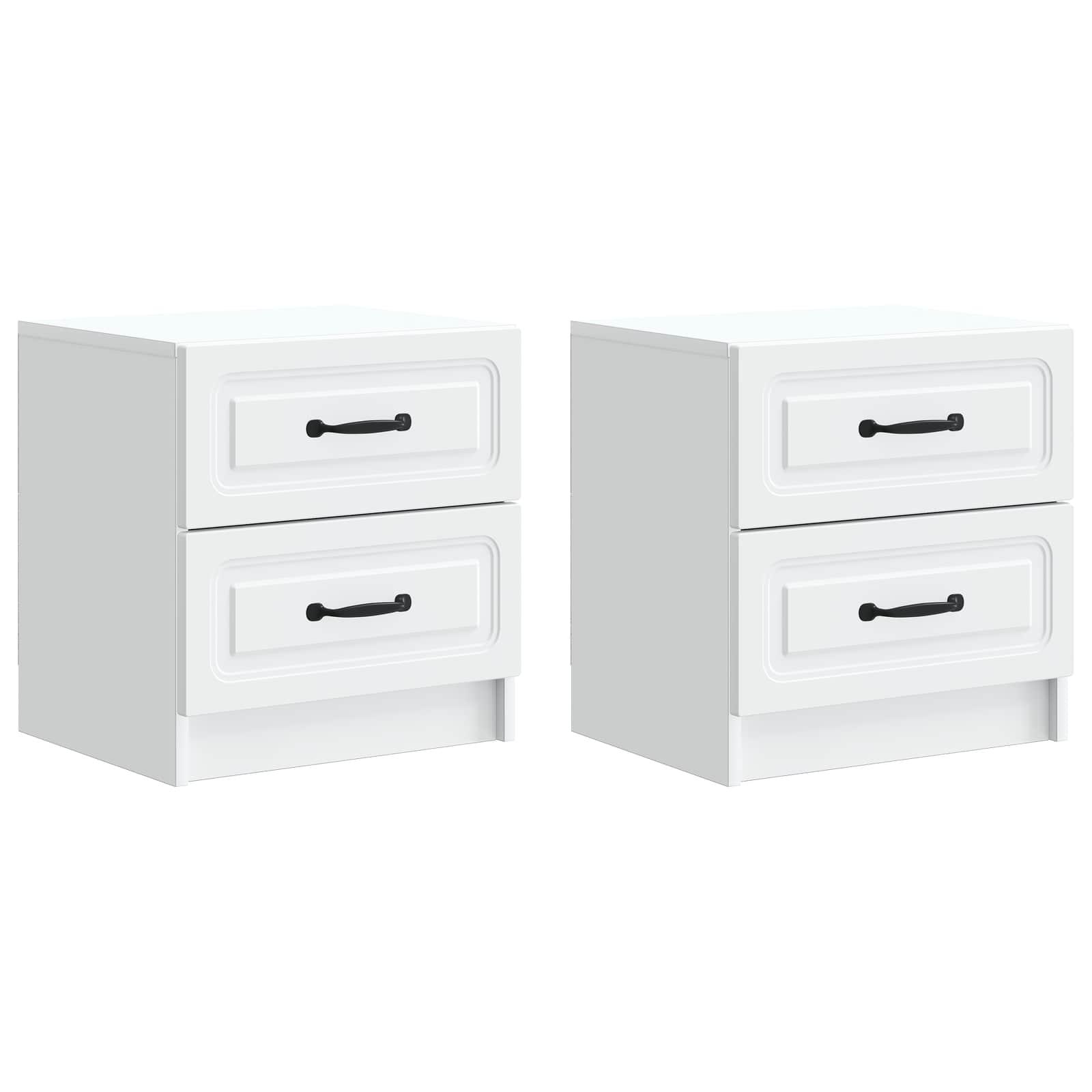 Natskab 2 stk Hvid 43 x 34,5 x 44,5 cm Konstrueret træ
