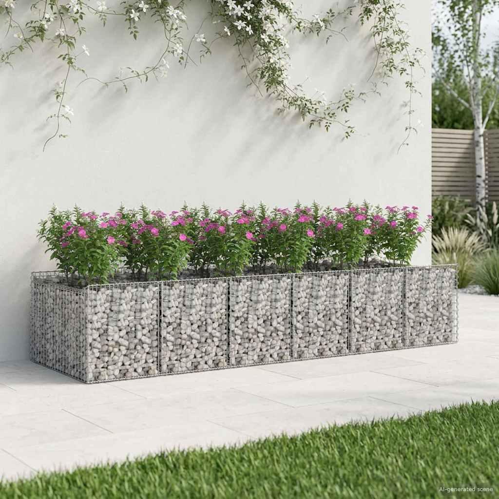 Gabion højbed 2 stk Sølv
