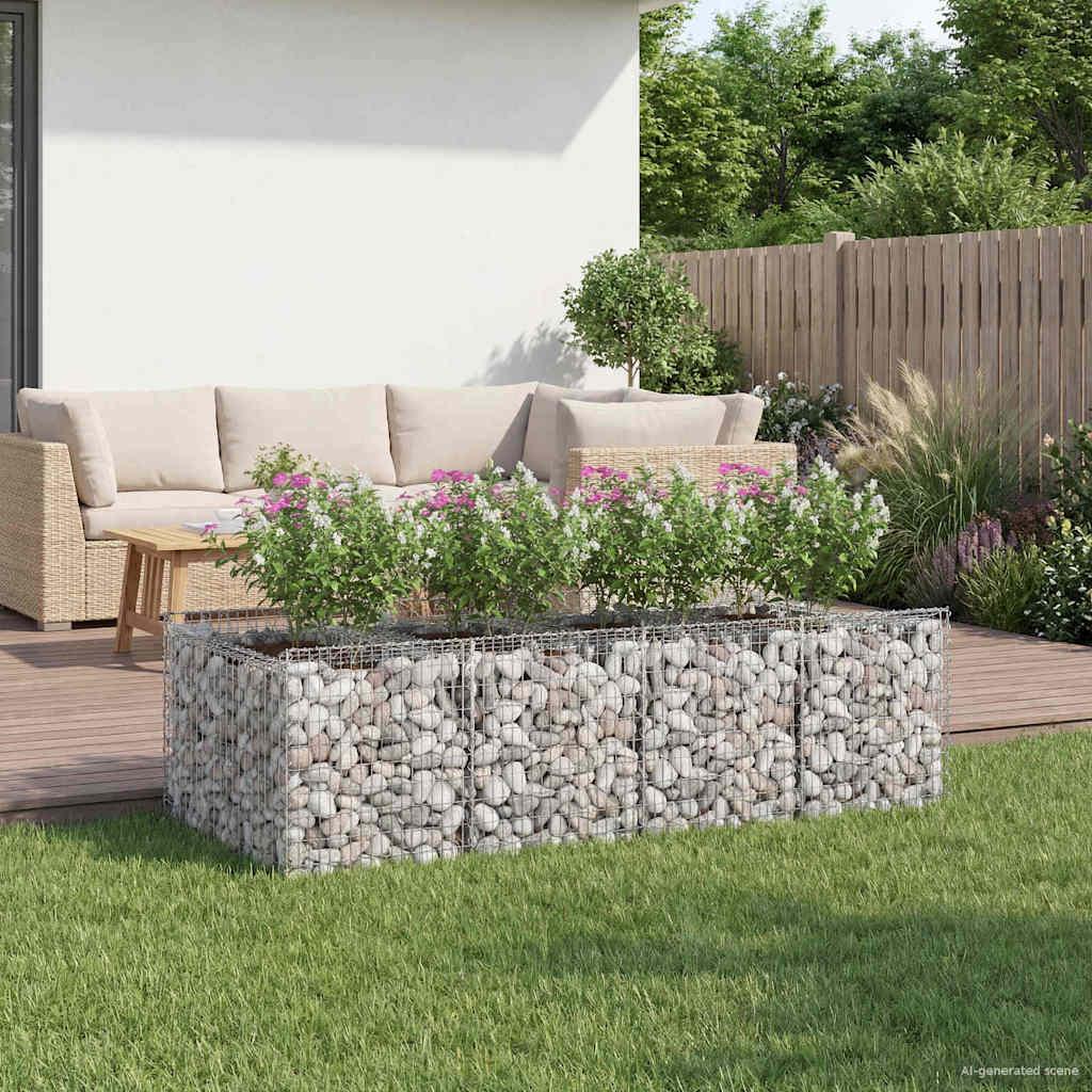 Gabion højbed 2 stk Sølv