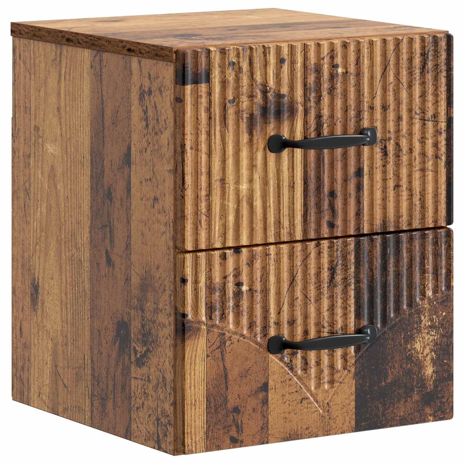 Væghængt Natbord Gammelt træ 34,5 x 33 x 40 cm Konstrueret træ