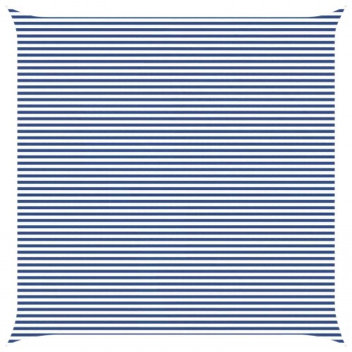 Solsejl 7 x 7 m - blå/hvid stribet, polyester oxford med D-ringe