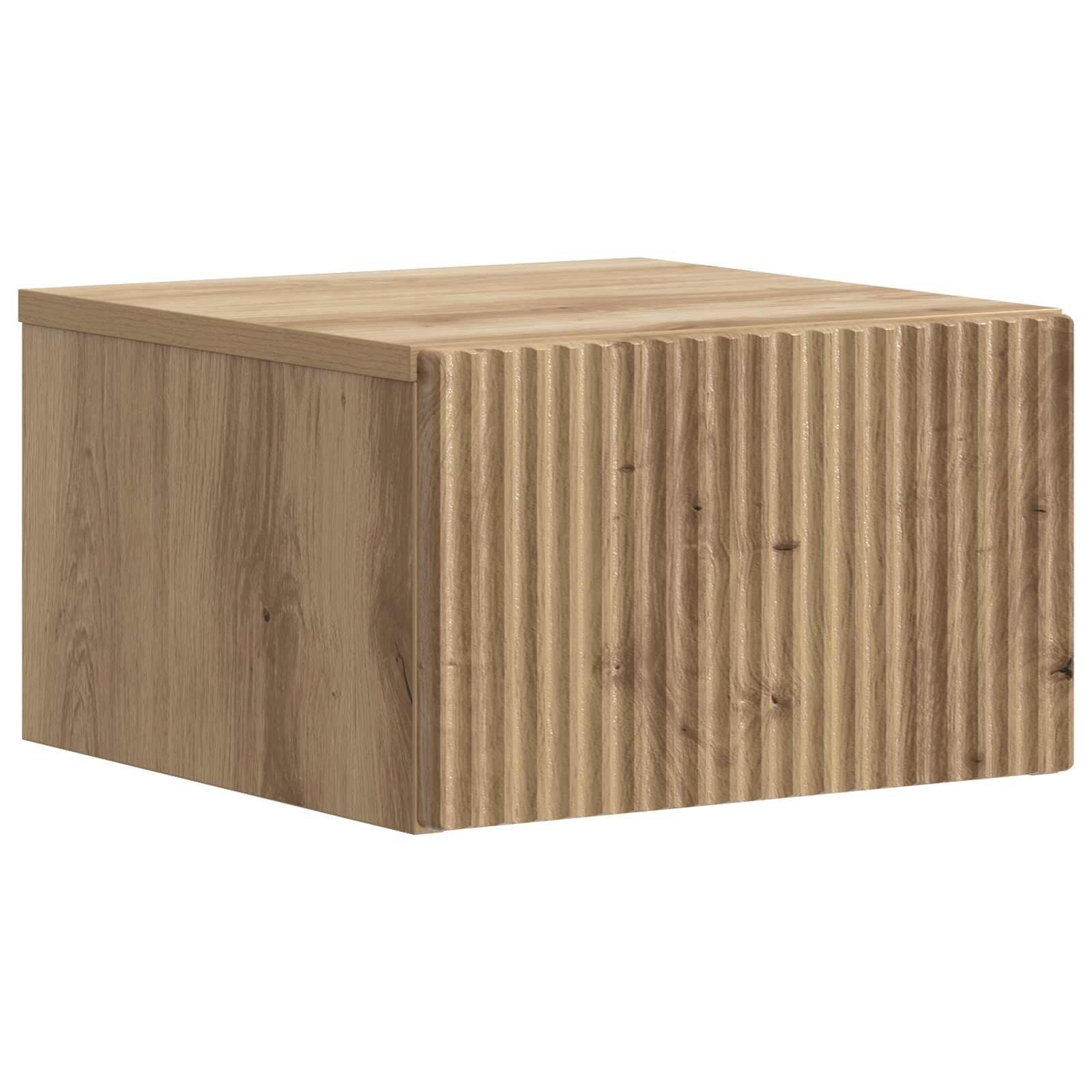 Væghængt natbord i artisan-eg 33 × 34,5 × 20 cm - konstrueret træ