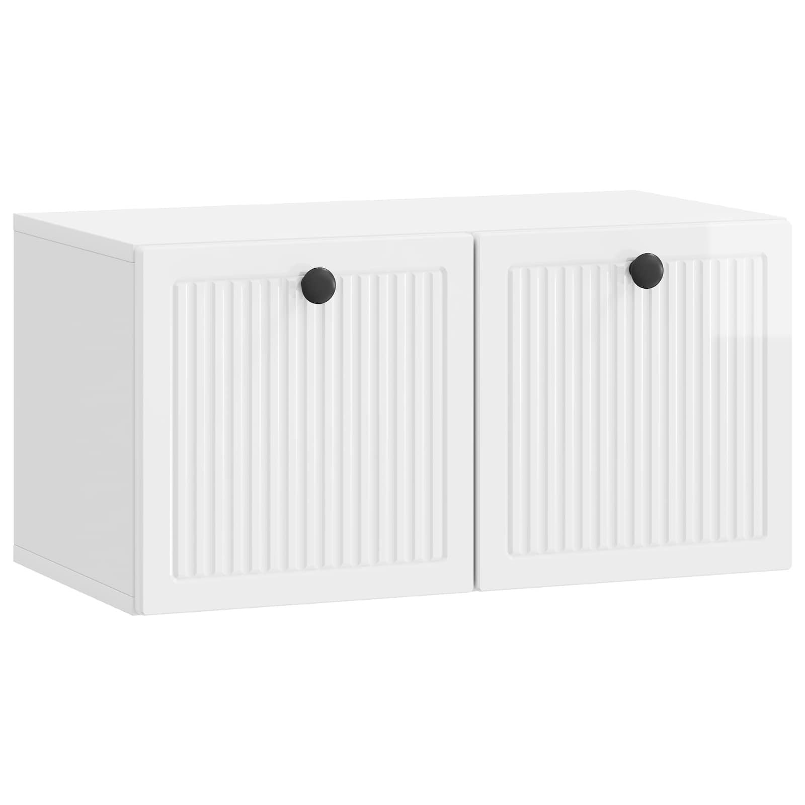 VÃ¦ghÃ¦ngt TV-skab VÃ¦gmonteret Hvid hÃ¸jglans 59,5 x 31 x 30 cm