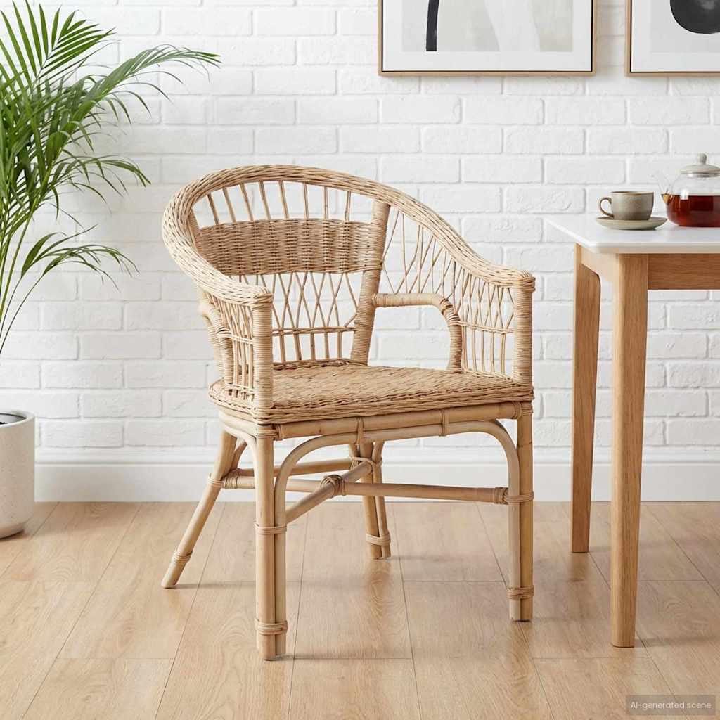Staplestol Naturfarvet 60 x 60 x 81 cm Rattan