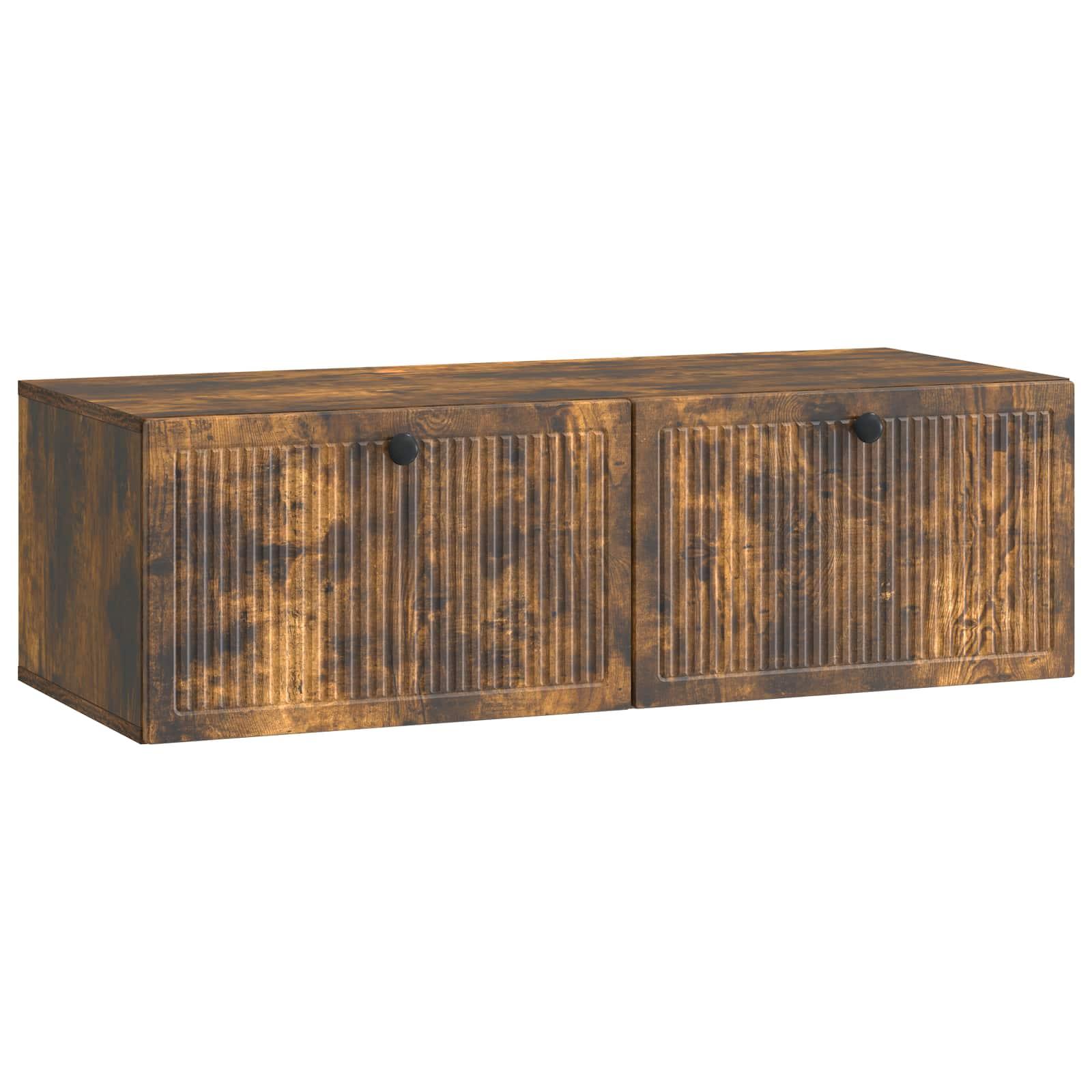 Væghængt Tv-skab Konstrueret Træ - Røget eg / 98 x 41 x 30 cm