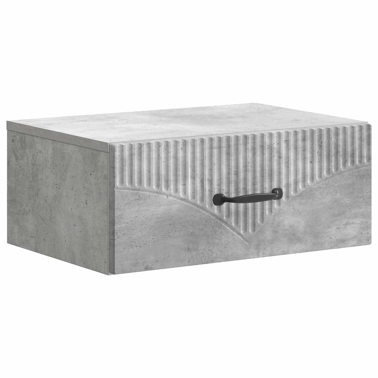 Væghængt Natbord Betongrå 49 x 34,5 x 20 cm Konstrueret træ