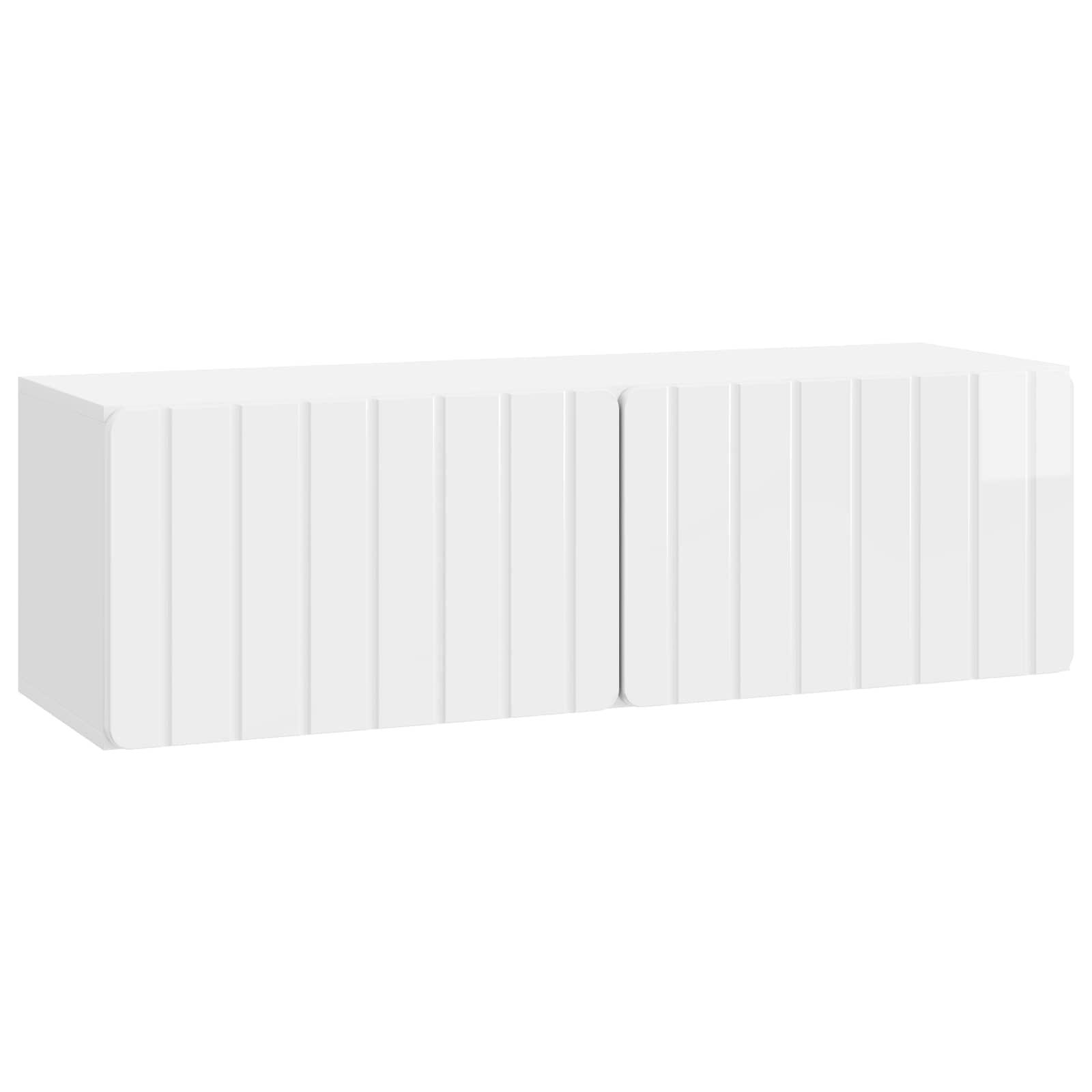 VÃ¦ghÃ¦ngt TV-skab Hvid hÃ¸jglans 98 x 31 x 30 cm Konstrueret trÃ¦