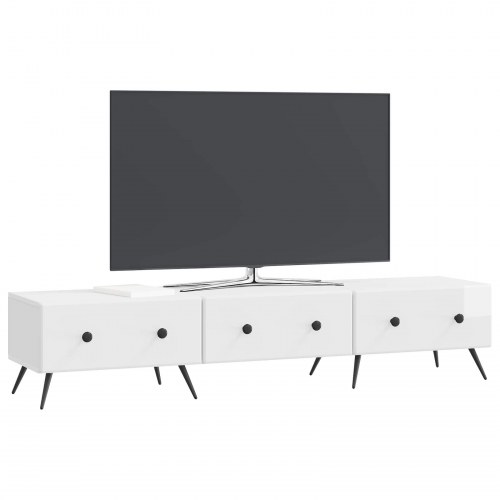 TV-skab Hvid højglans 147 x 34,5 x 30 cm Konstrueret træ