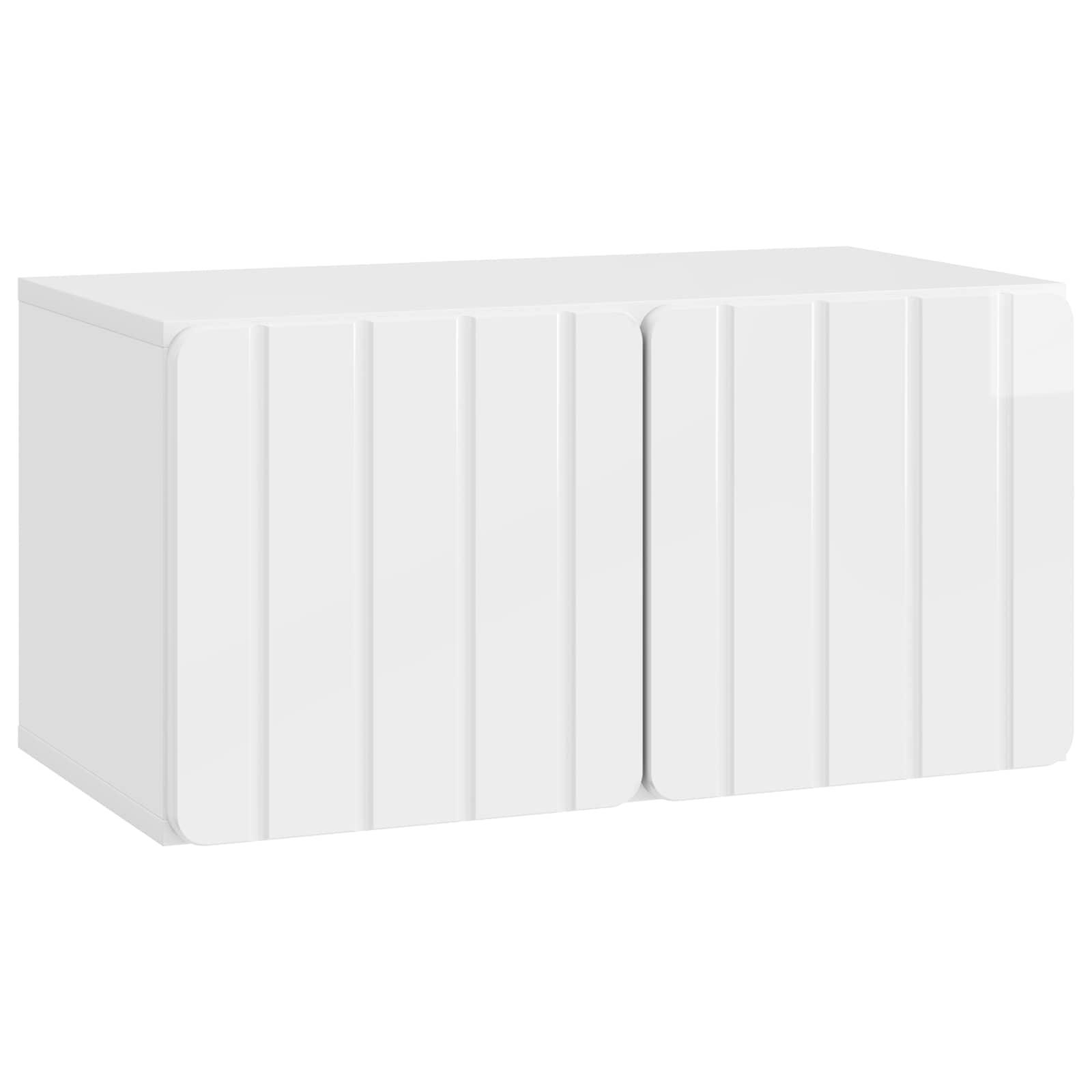 Væghængt TV-skab Vægmonteret Hvid højglans 59,5 x 31 x 30 cm