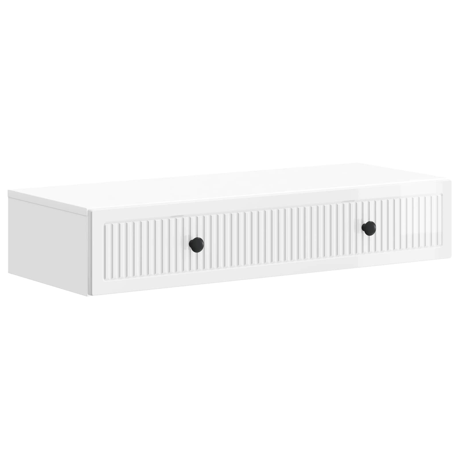 Væghængt Sideskab Hvid højglans 87,5 x 34,5 x 17 cm