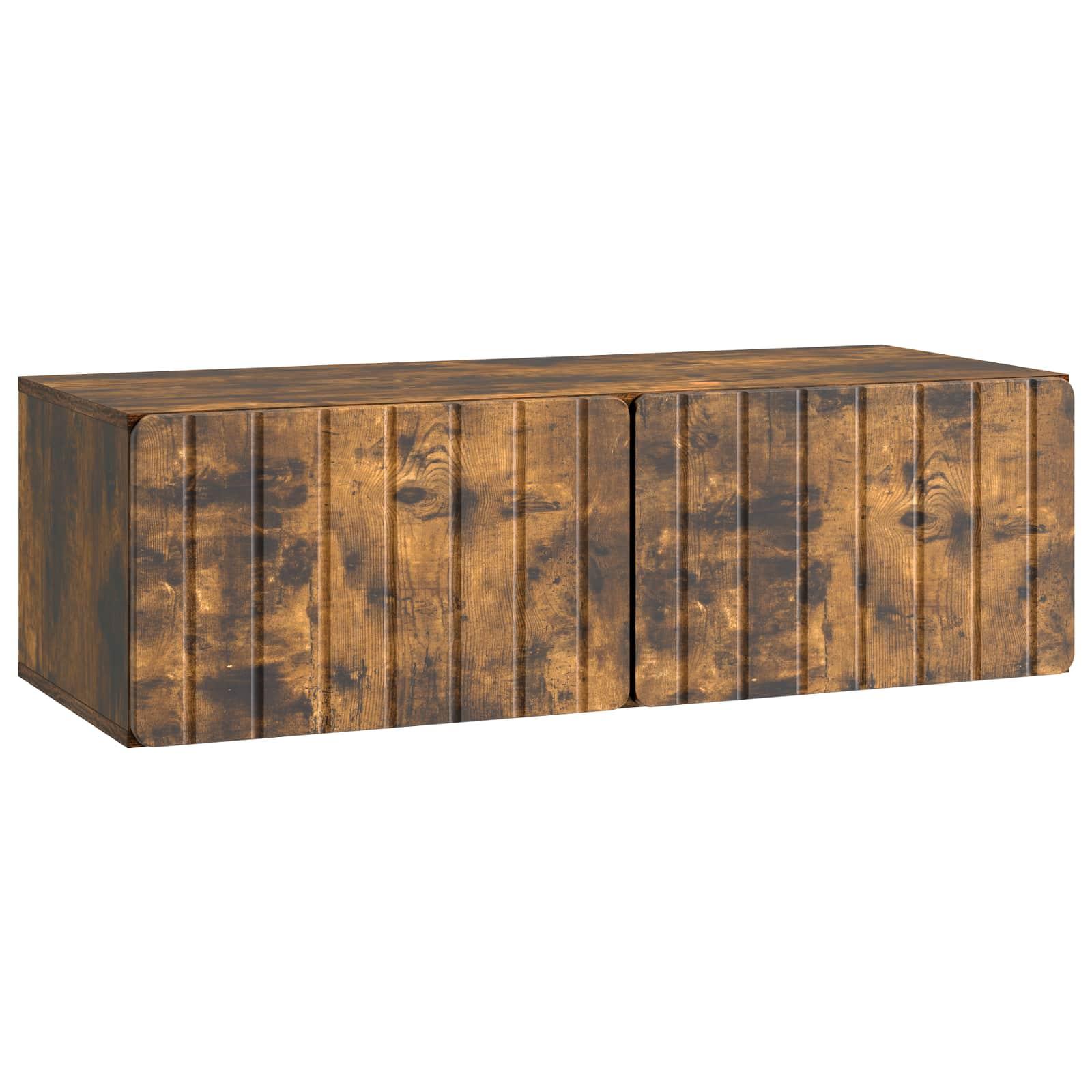 Væghængt TV-skab Røget eg 98 x 41 x 30 cm Konstrueret træ
