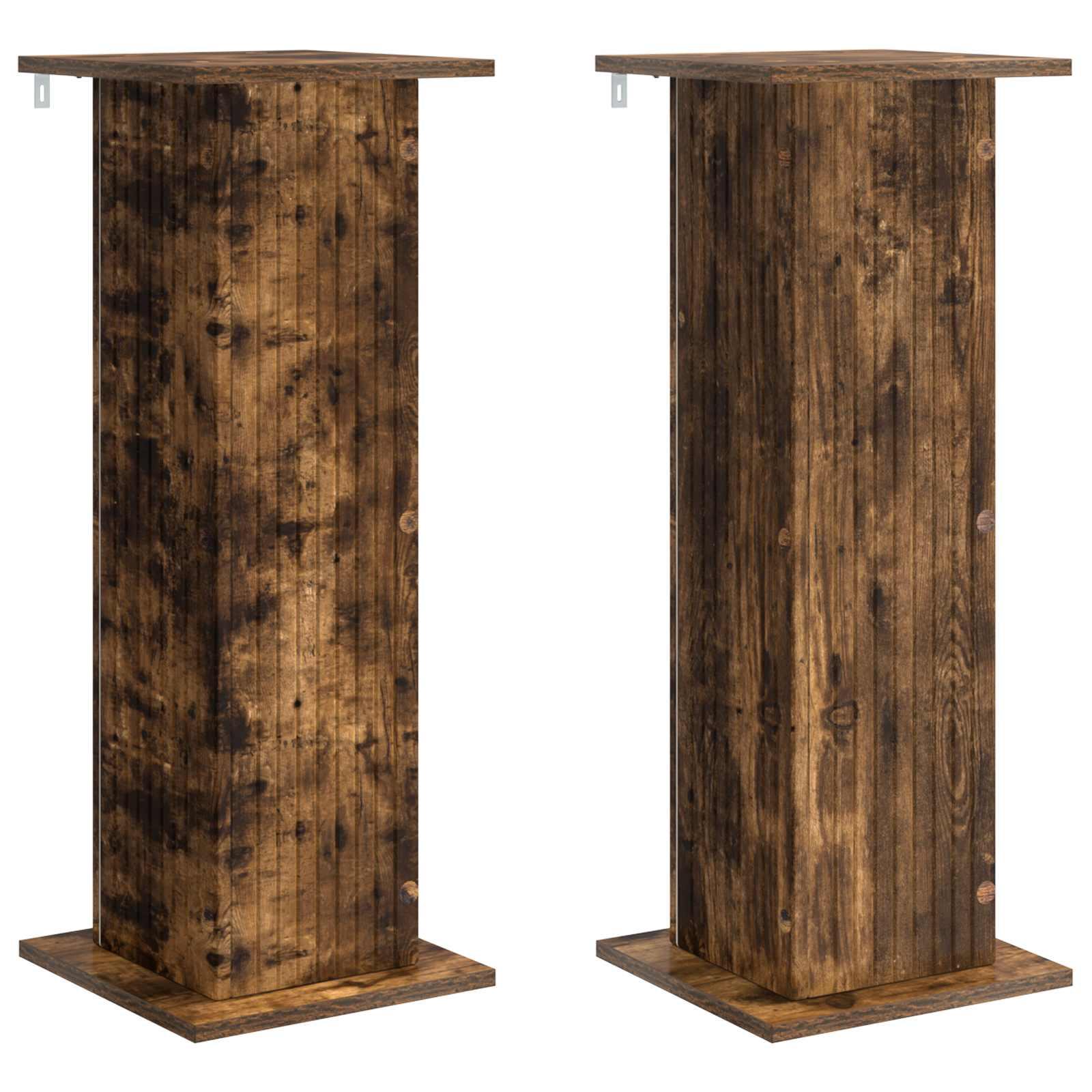 Planteholder sæt á 2 - røget eg, 30,5 × 30 × 80,5 cm, konstrueret træ