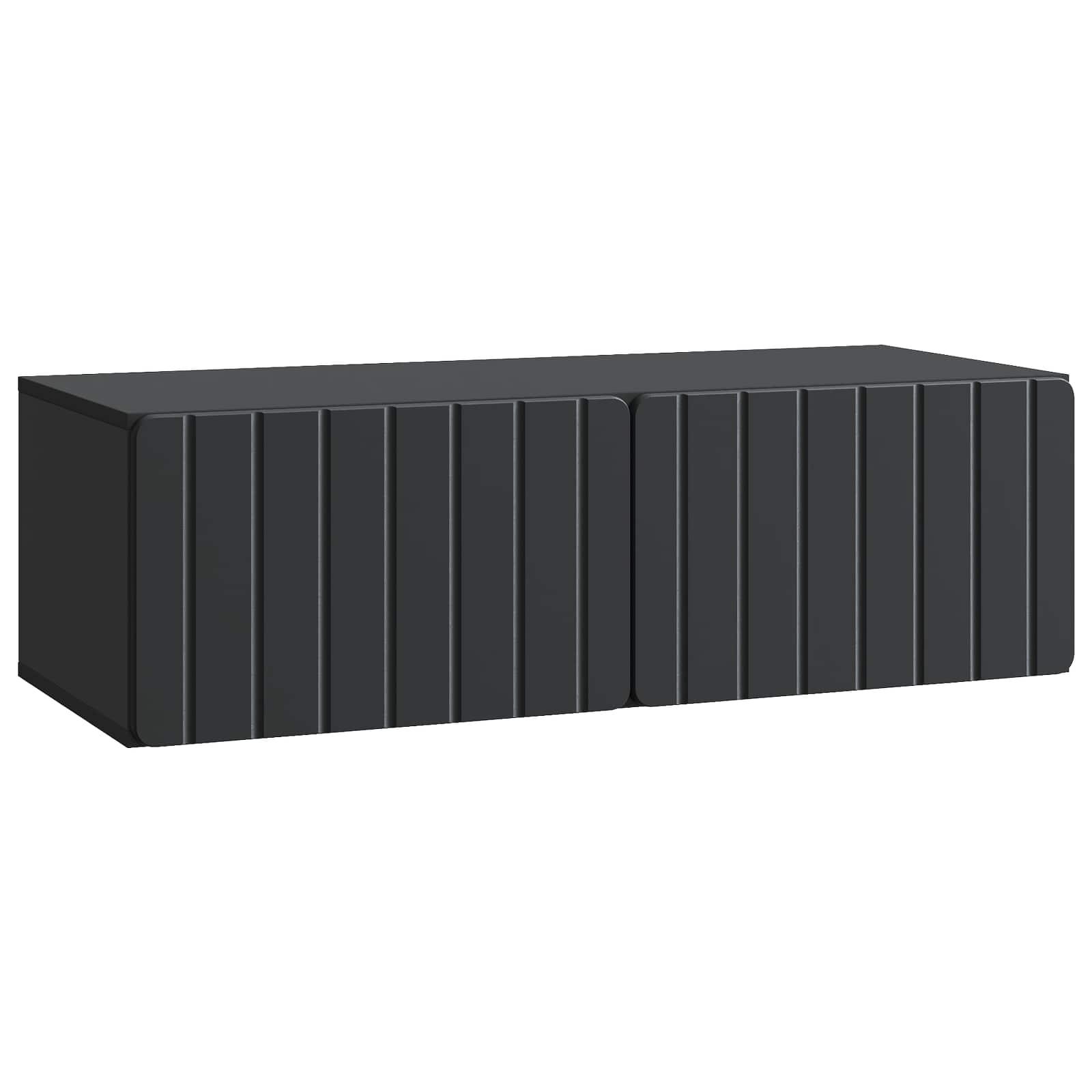 Væghængt TV-skab Sort 98 x 41 x 30 cm Konstrueret træ
