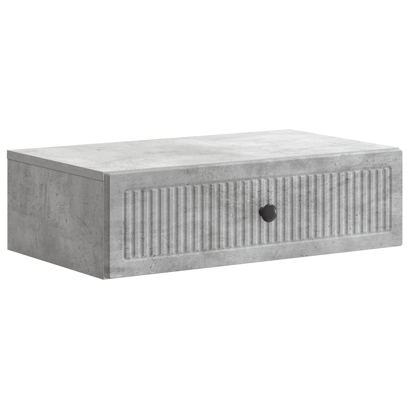 Væghængt Sideskab Betongrå 59 x 34,5 x 17 cm Konstrueret træ
