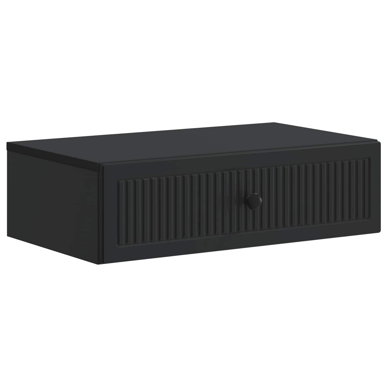 Væghængt Sideskab Sort 59 x 34,5 x 17 cm Konstrueret træ