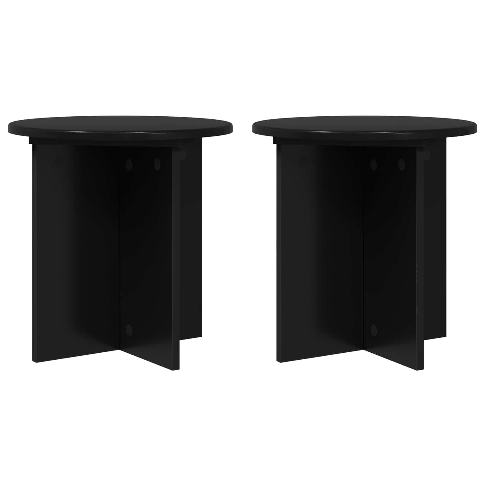 Planteholder 2 stk Sort 40 x 40 x 40 cm Konstrueret træ