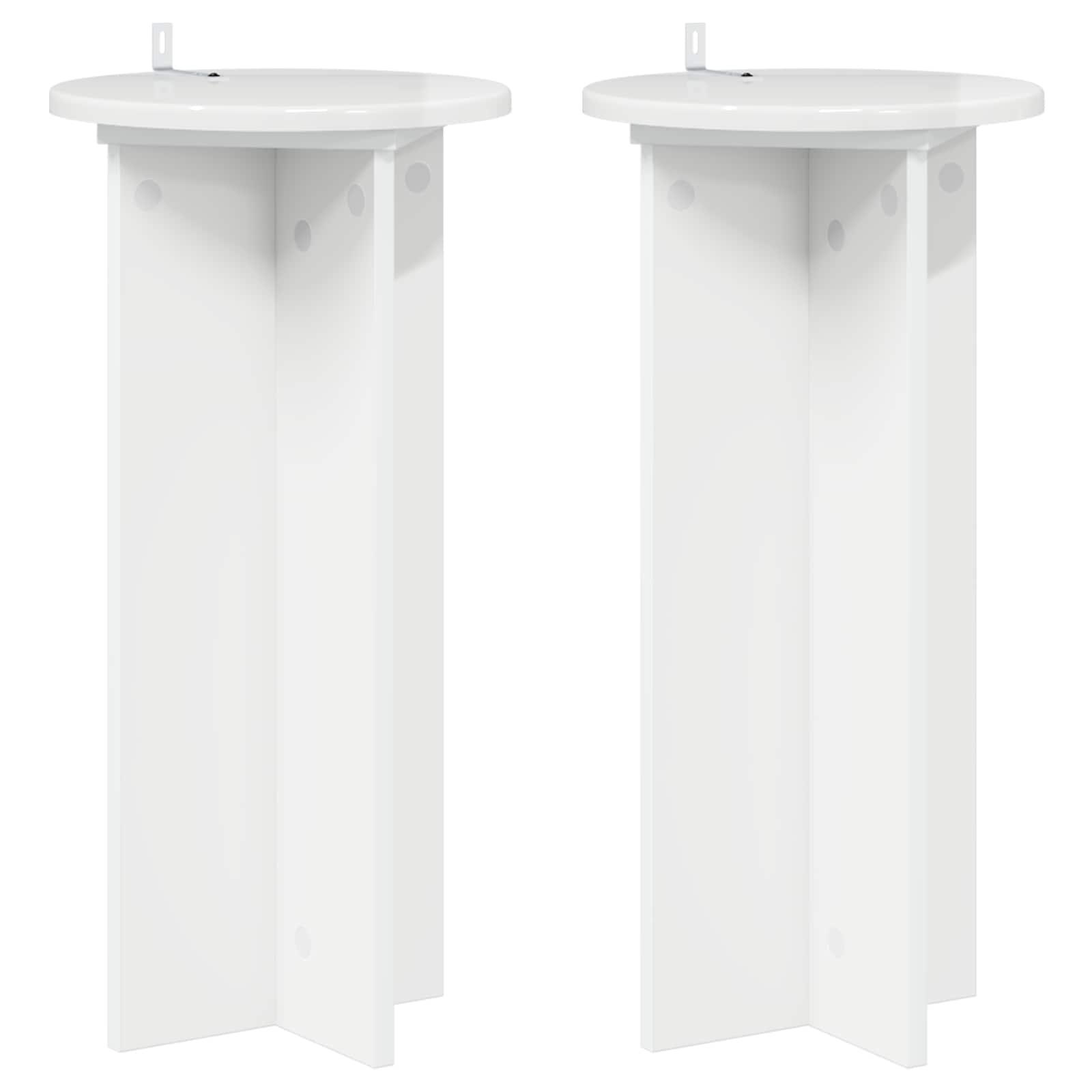 Planteholder 2 stk Hvid højglans 29,5 x 29,5 x 60 cm