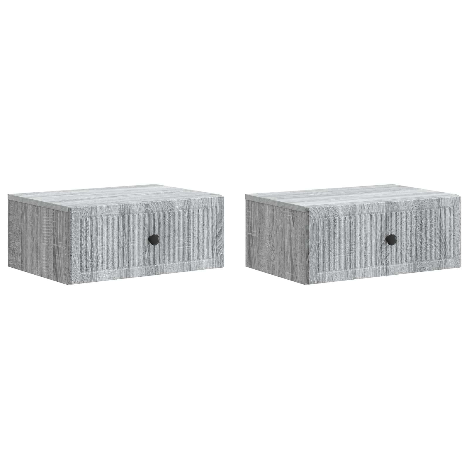 Natskab 2 stk Grå sonoma-eg 49 x 34,5 x 20 cm Konstrueret træ