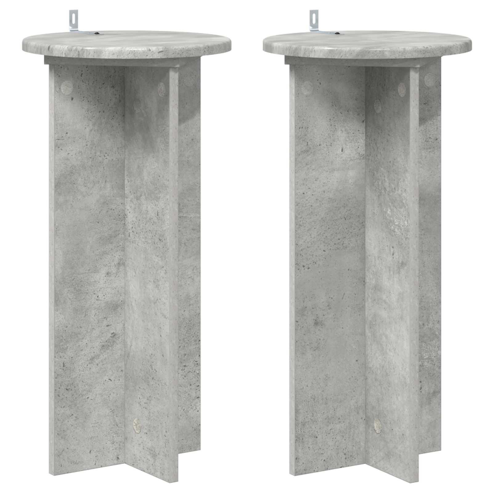 Planteholder sæt - 2 stk i betongrå, konstrueret træ, 29,5 × 29,5 × 60 cm