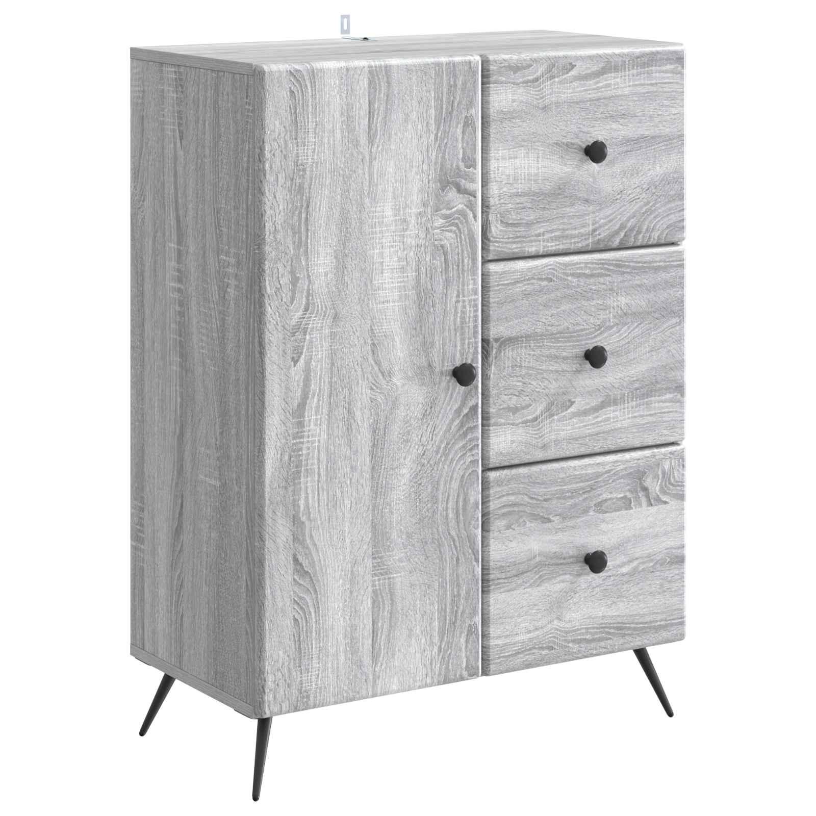 Sidebord Grå sonoma-eg 66 x 34,5 x 90 cm Konstrueret træ