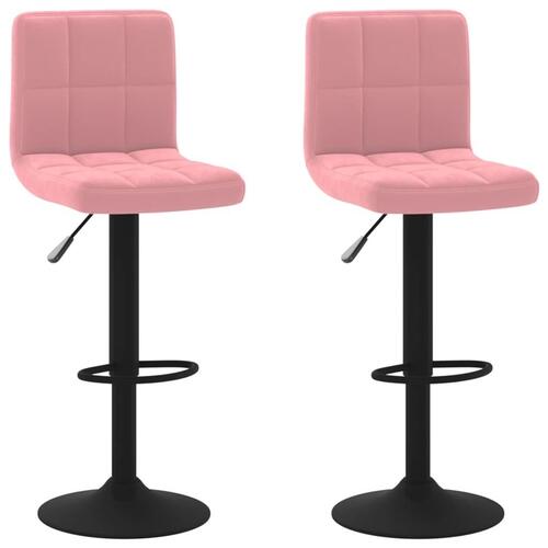Barstole 2 stk. fløjl pink