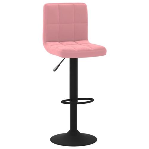 Barstole 2 stk. fløjl pink