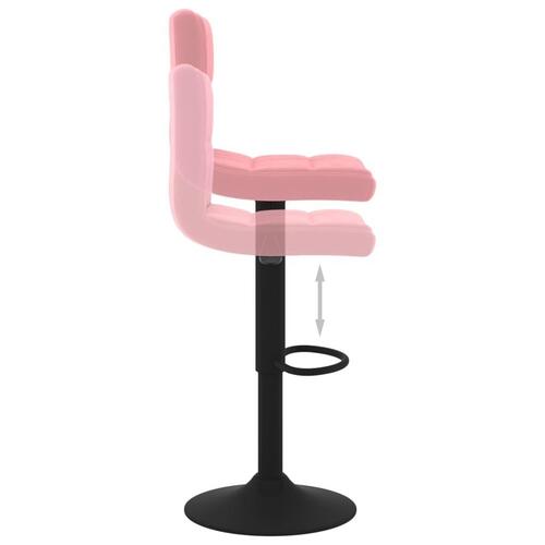 Barstole 2 stk. fløjl pink