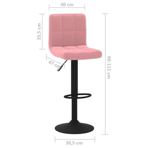 Barstole 2 stk. fløjl pink